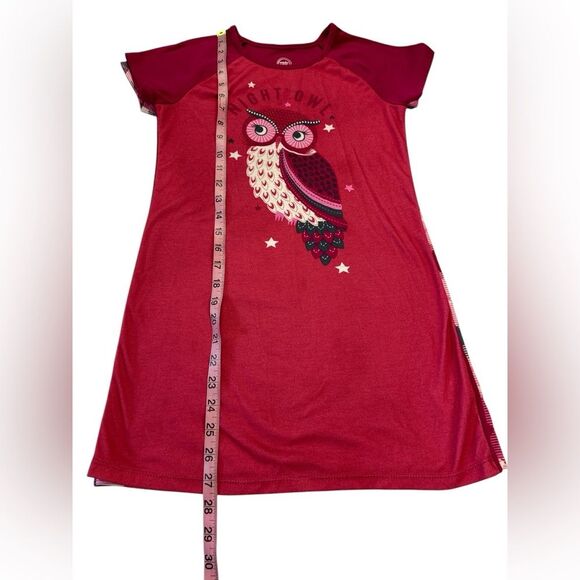 Wonder Nation Girls Set of 2 Nightgown Dresses Burgundy Owl Plaid Sz M 7/8 - Picture 5 of 10